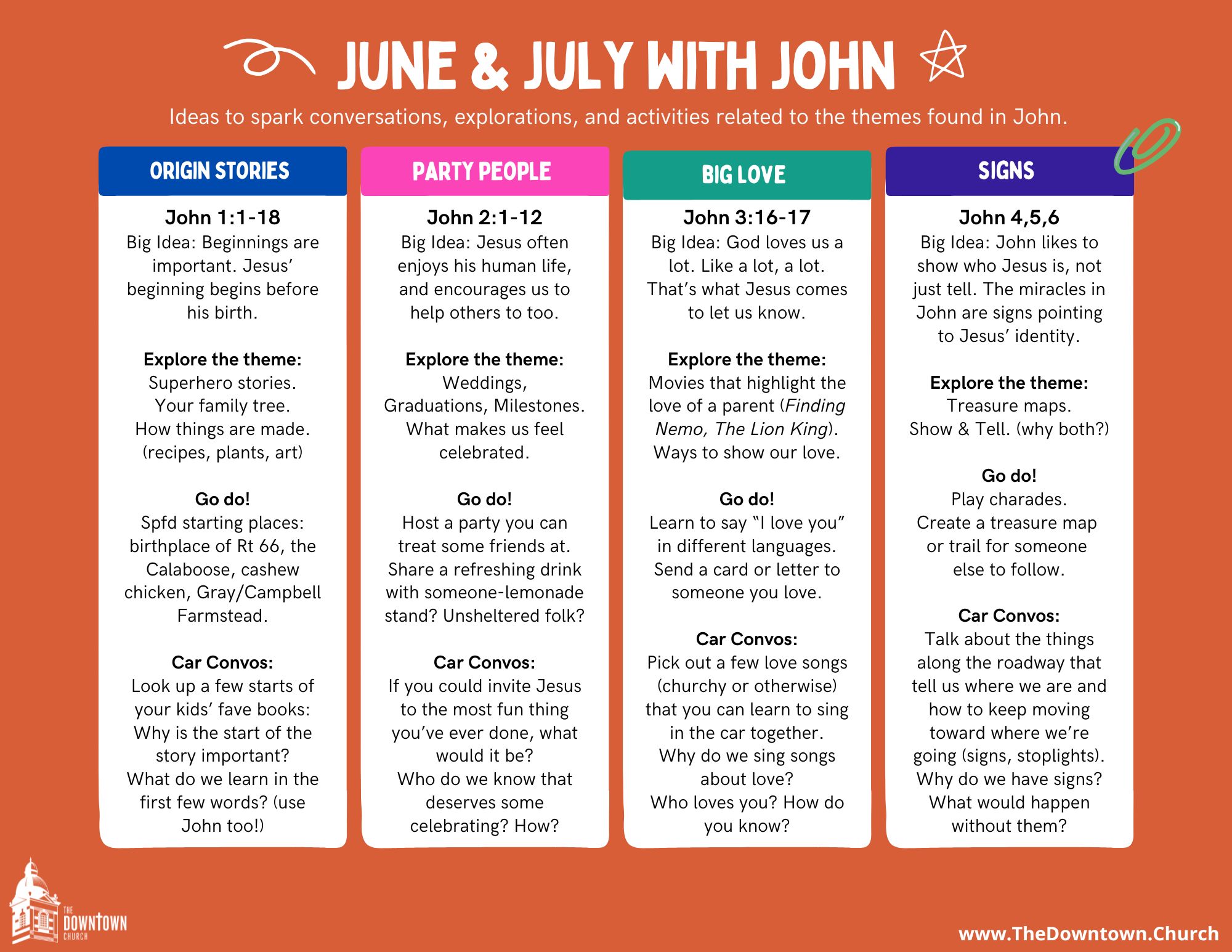 Image of pdf with ideas for engaging with kids.